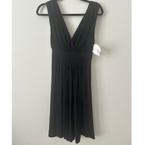 Isabel Marant Wrap Dress Women's X-Small Black V-Neck Sleeveless Empire Waist